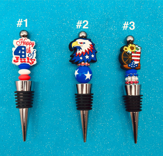 4th of July Wine Bottle Stoppers