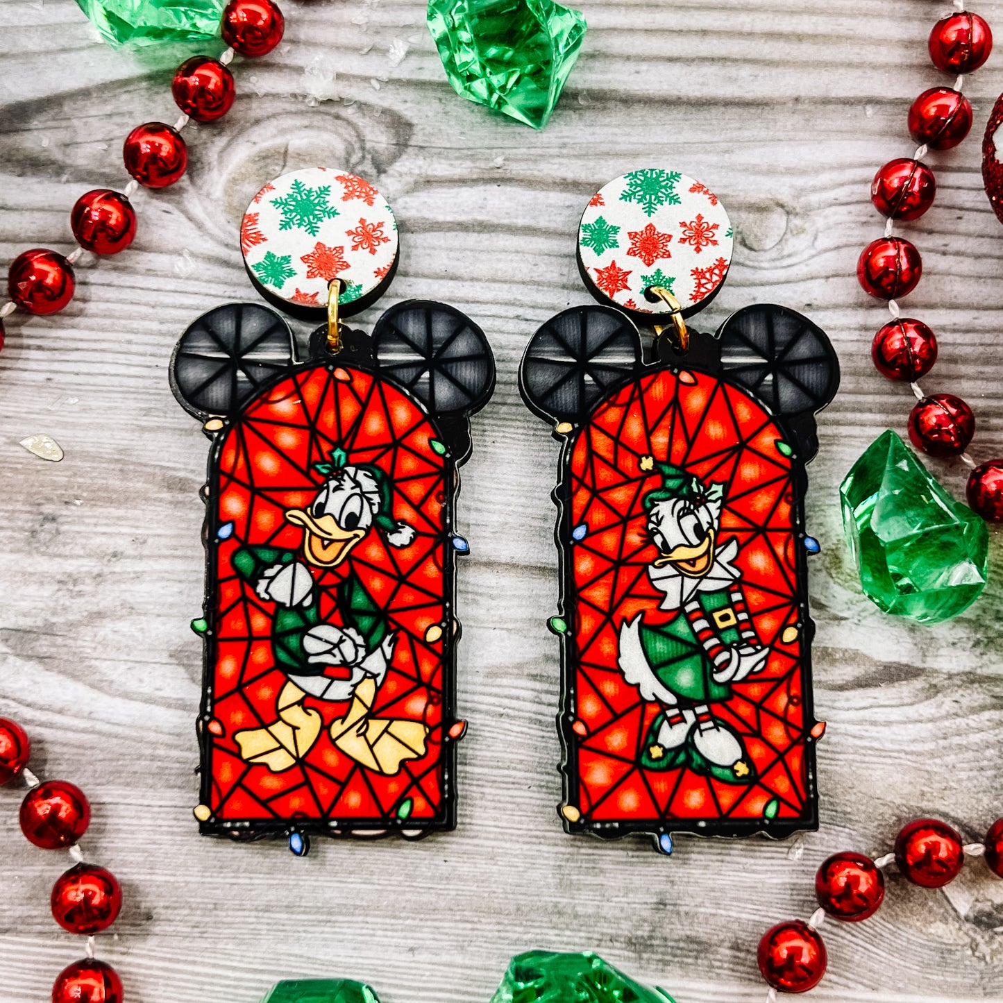 Christmas Mickey & Friends Stained Glass Dangles (All Characters)