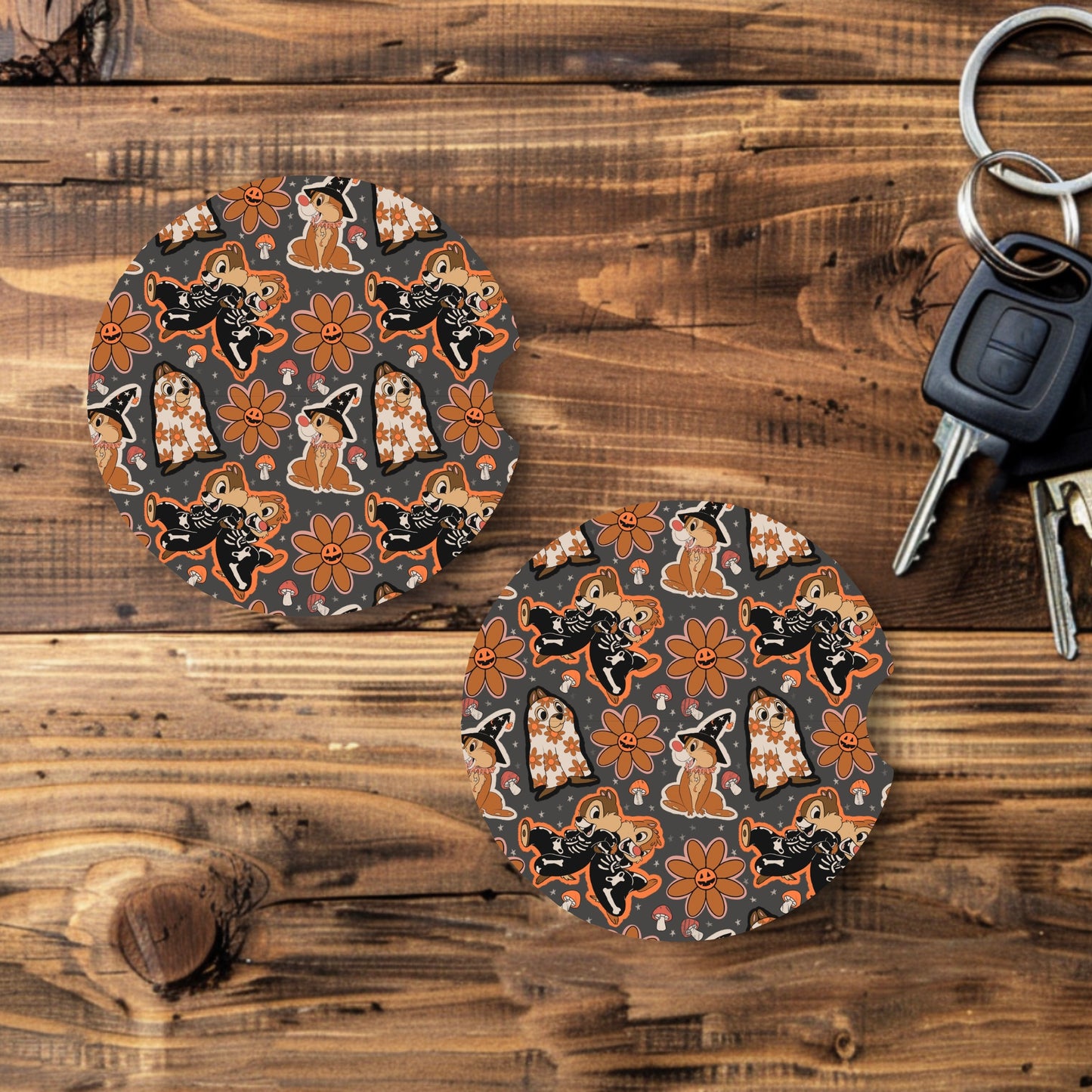 Halloween Chip N’ Dale Car Coaster Set