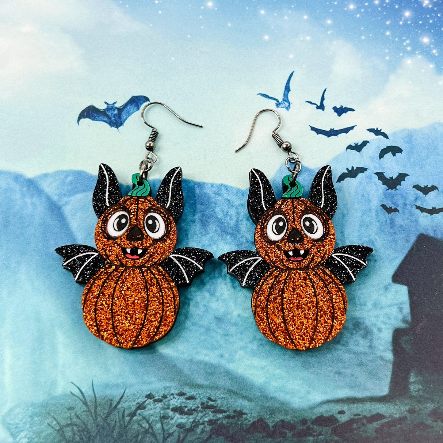 Pumpkin Bat Dangles