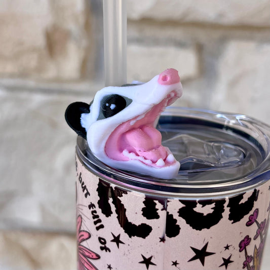 3D Printed Opossum Straw Topper