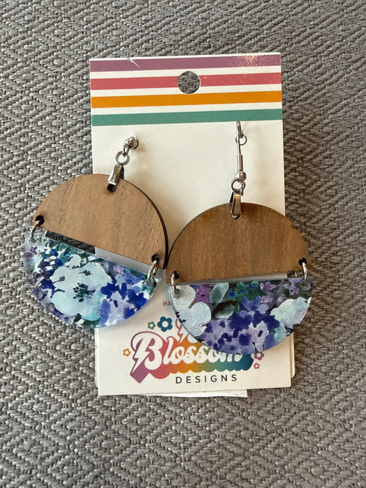 Ok CLEARANCE Wood Violet Circle Dangles