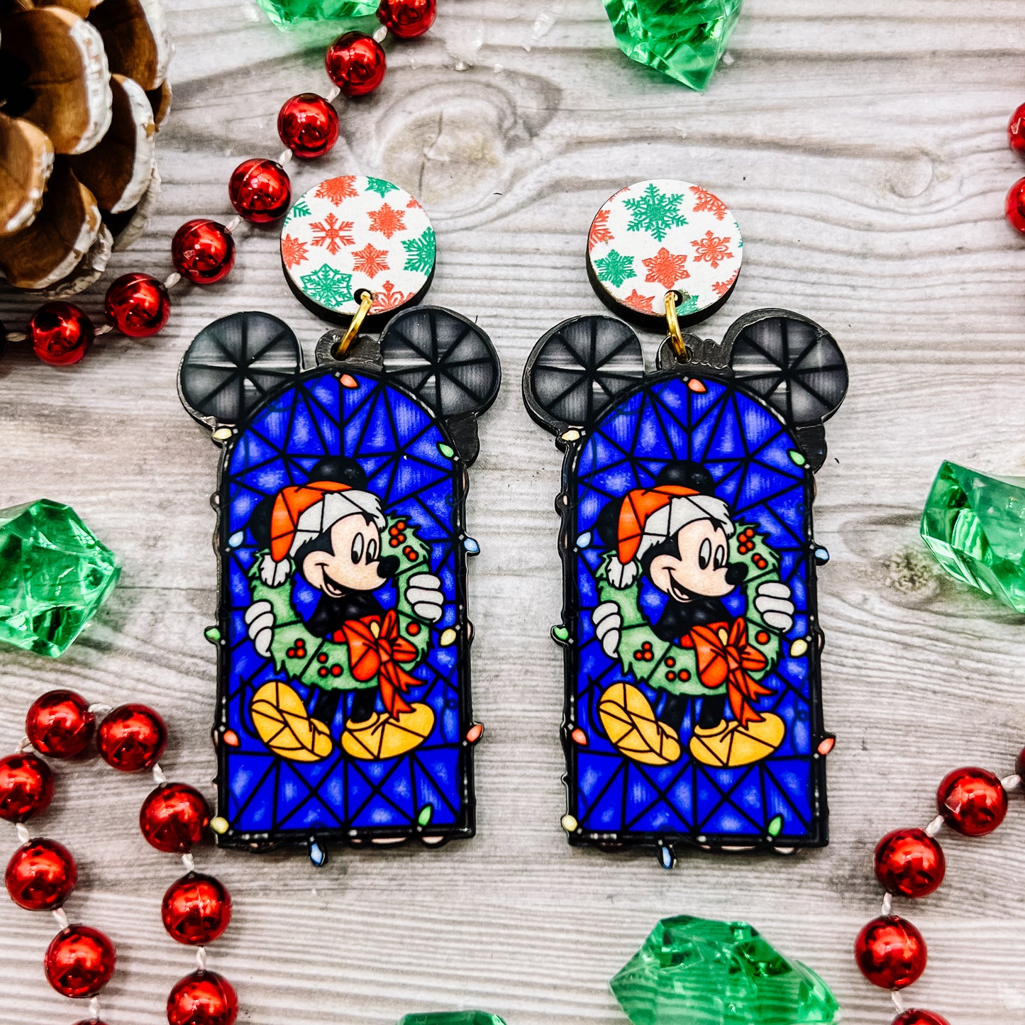 Christmas Mickey & Friends Stained Glass Dangles (All Characters)