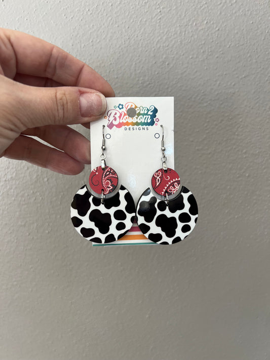 CLEARANCE Cow Print Earrings