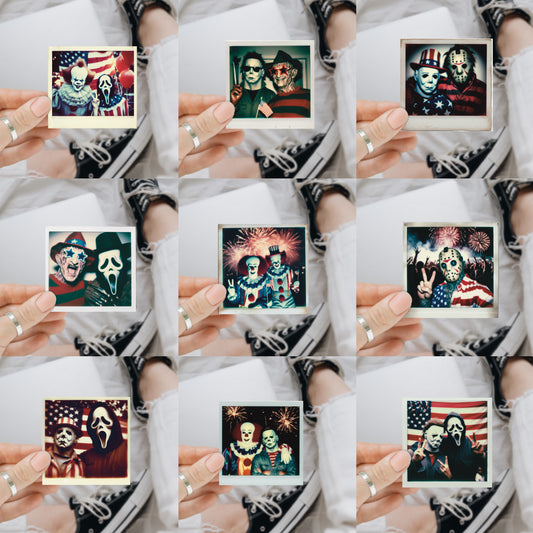Patriotic Horror Polaroid Vinyl Decals (9 Designs Available)