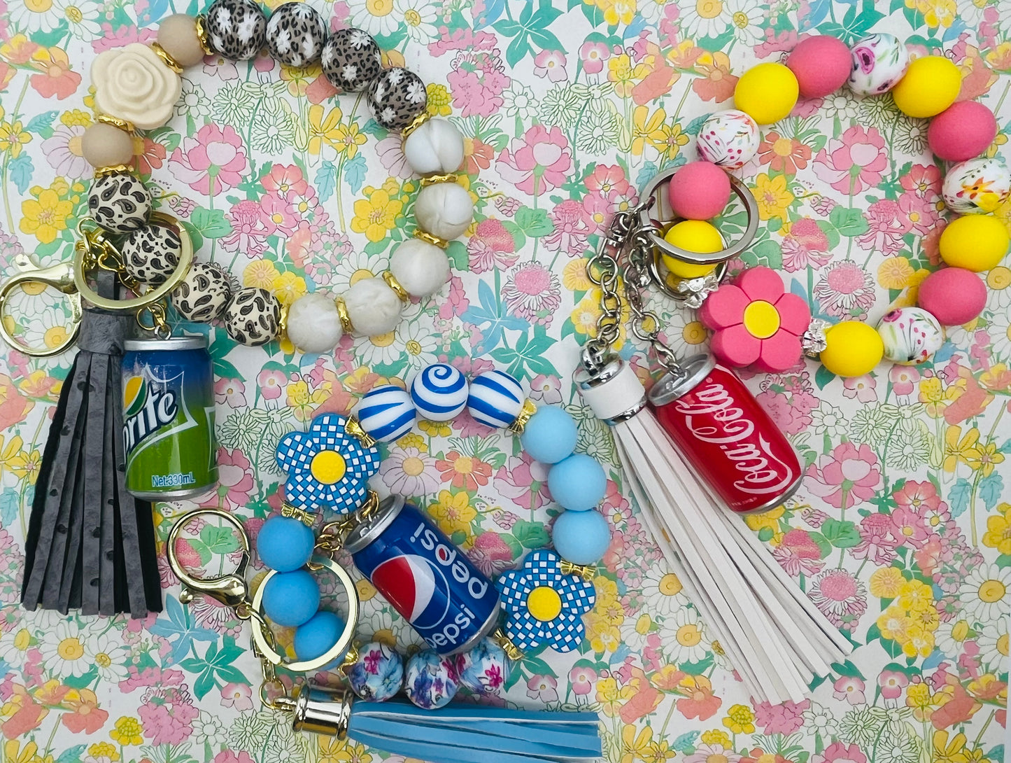 New Floral Soda Can Wristlets