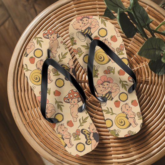 Cottagecore Kewpie Flip Flops