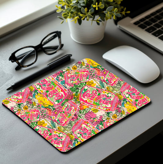 Floral Coca Cola Mouse Pad