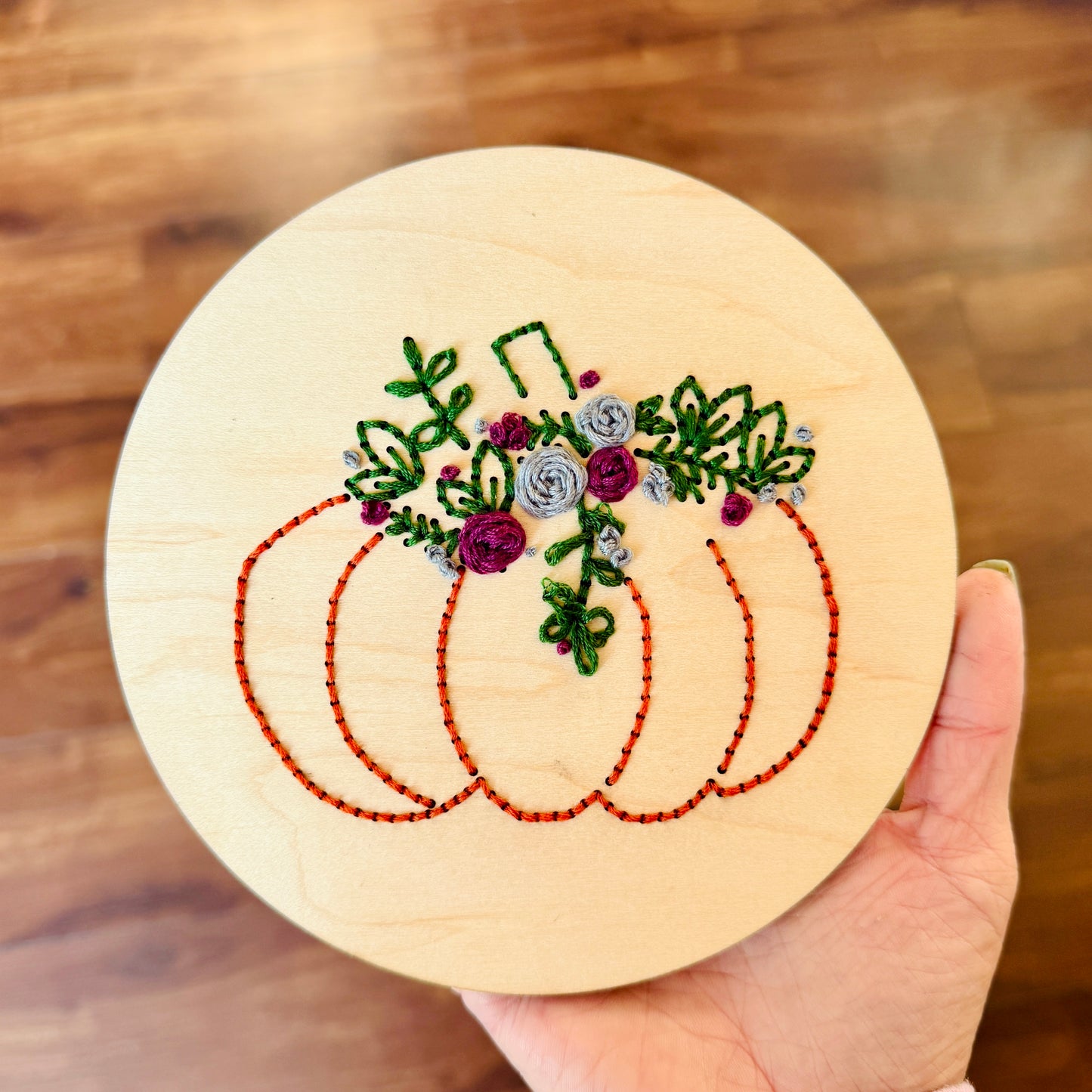 Floral Pumpkin DIY Embroidery Kit