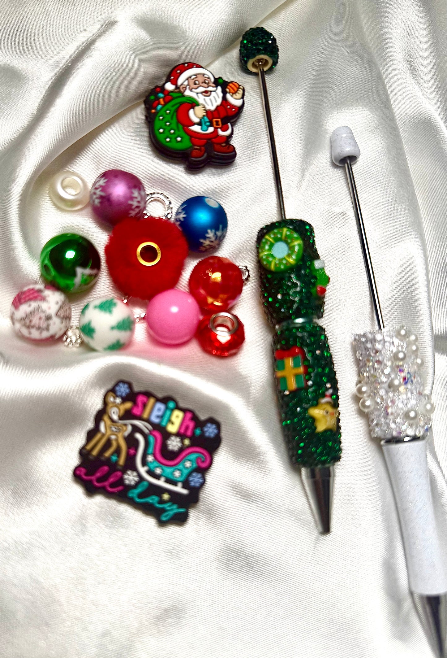 2 Piece Fancy Christmas Pen DIY Beadable Pen Mini Kits