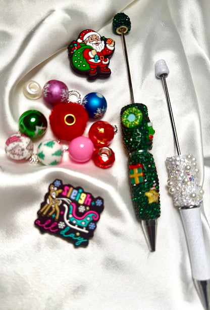 Ok CLEARANCE 2 Piece Fancy Christmas Pen DIY Beadable Pen Mini Kits