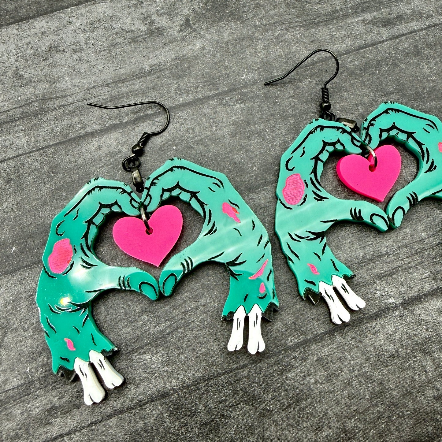 Zombie Heart Hands Dangles