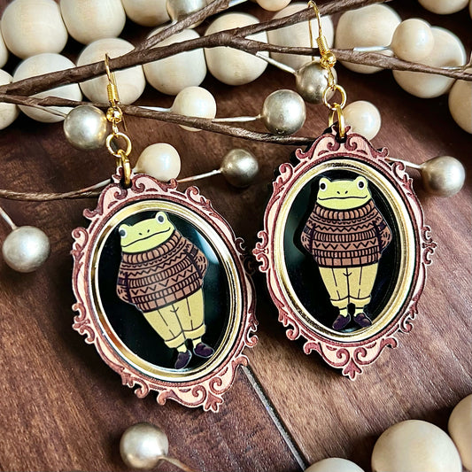 Framed Frog Dangles