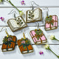 Hand-painted Book Wood Dangles