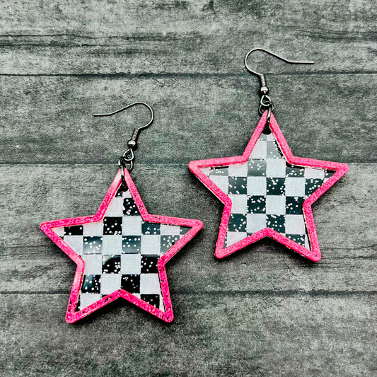 Checkered Star Dangles