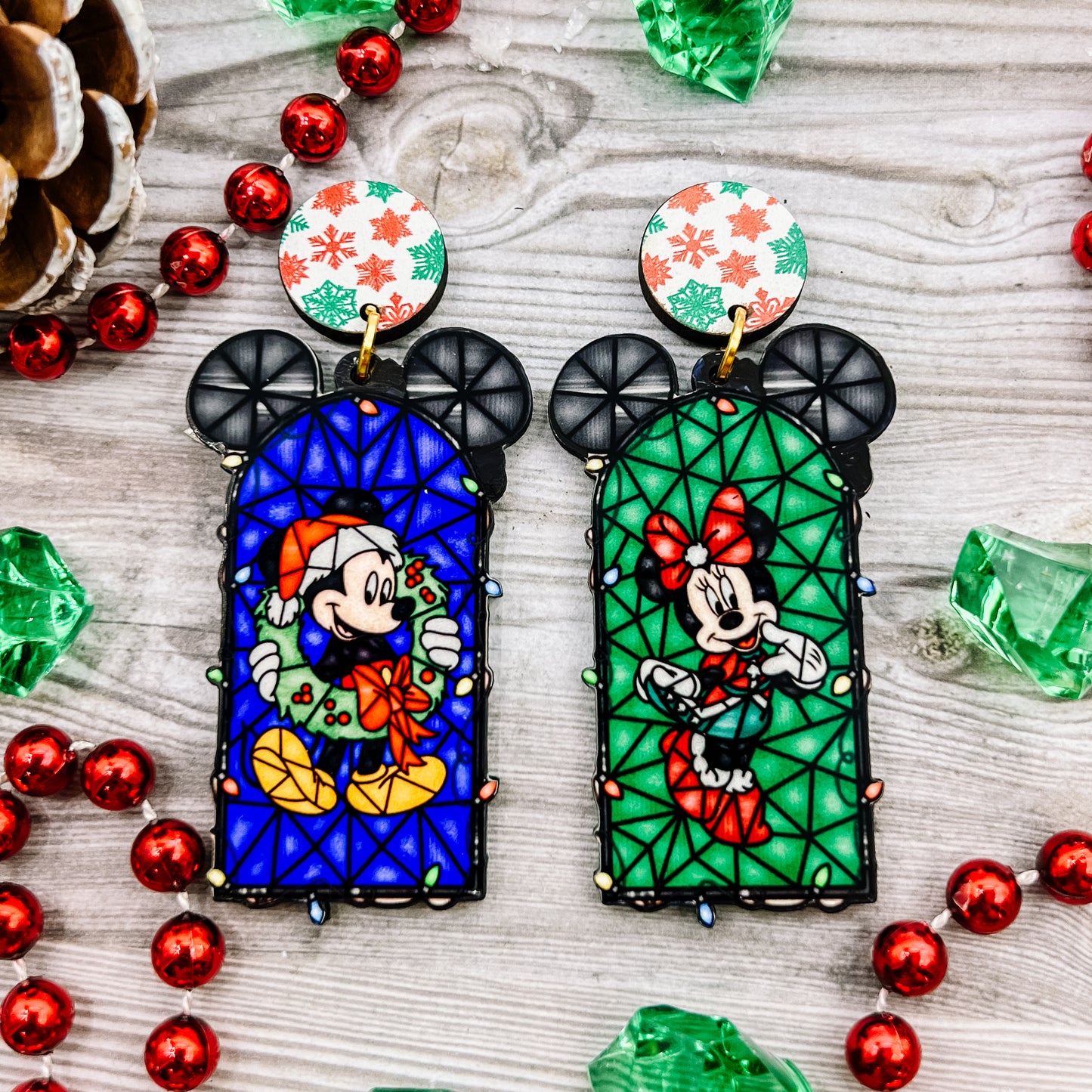 Christmas Mickey & Friends Stained Glass Dangles (All Characters)