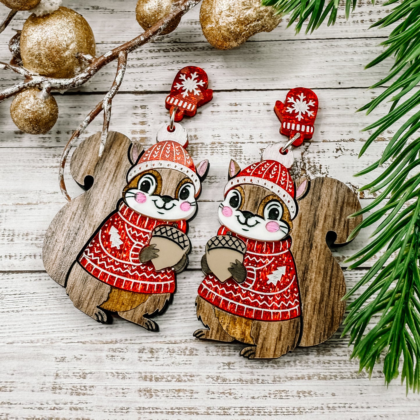 Cozy Squirrel Dangles