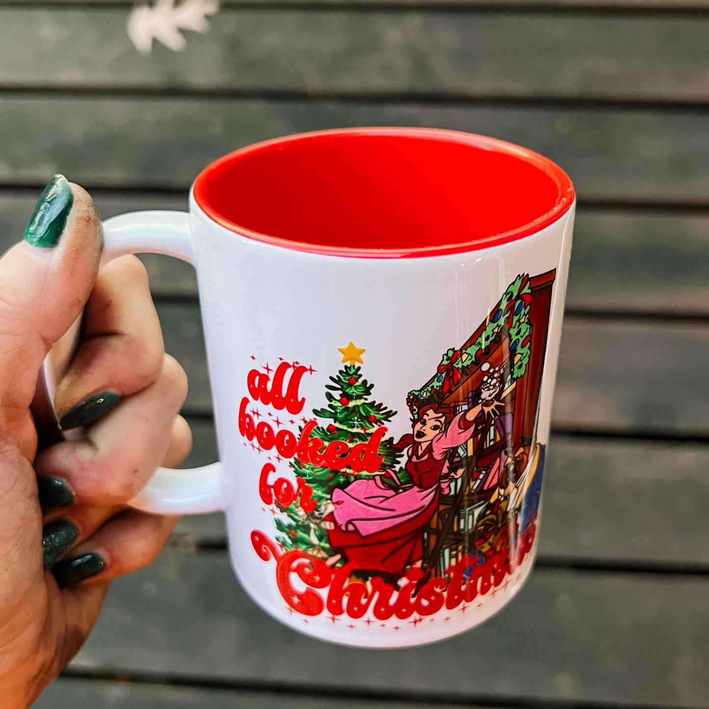 All Booked For Christmas Mug (Personalization Available)