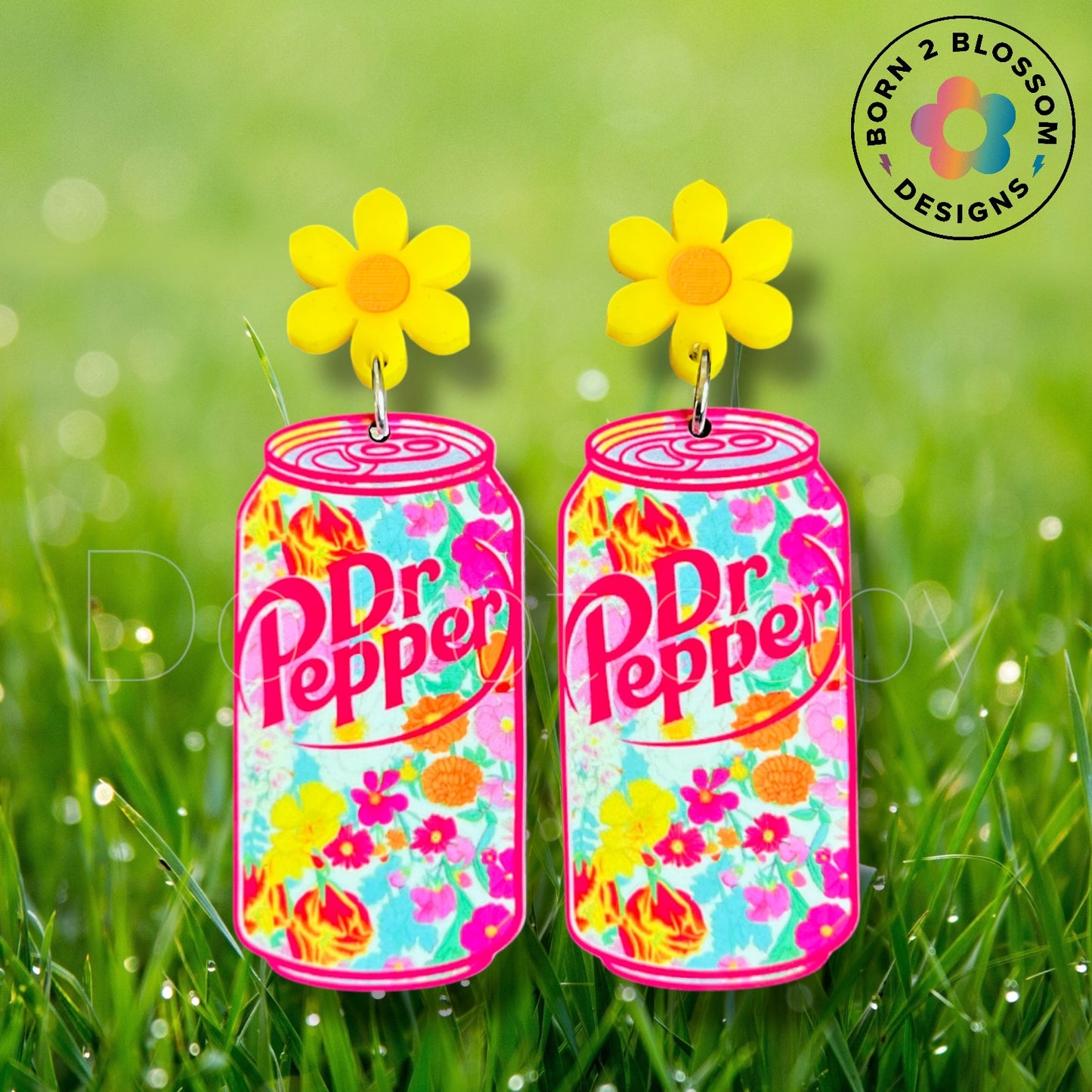 Floral Dr Pepper Dangles