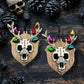 Festive Reindeer Skull Dangles