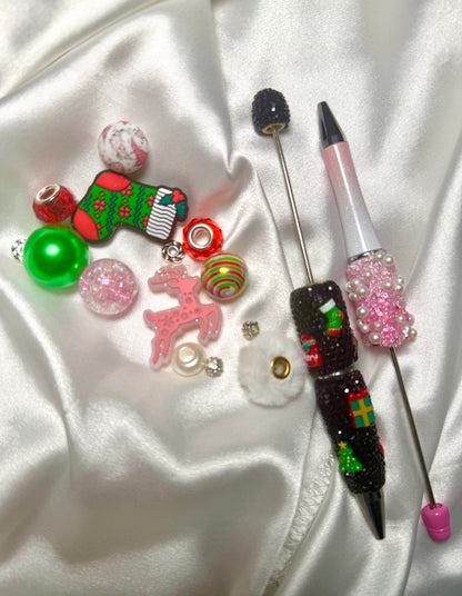 2 Piece Fancy Christmas Pen DIY Beadable Pen Mini Kits