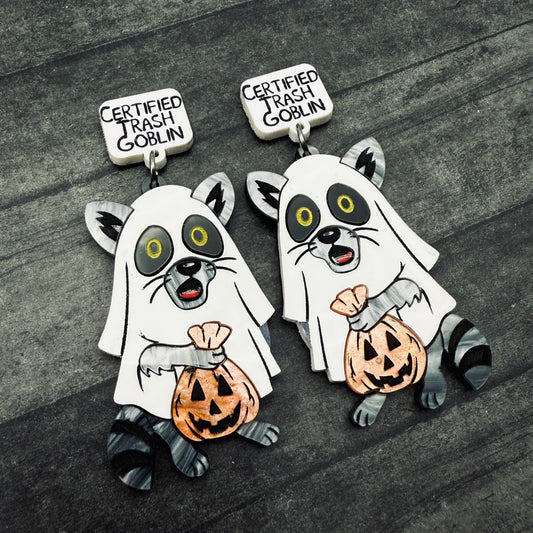 Raccoon Ghost Dangles