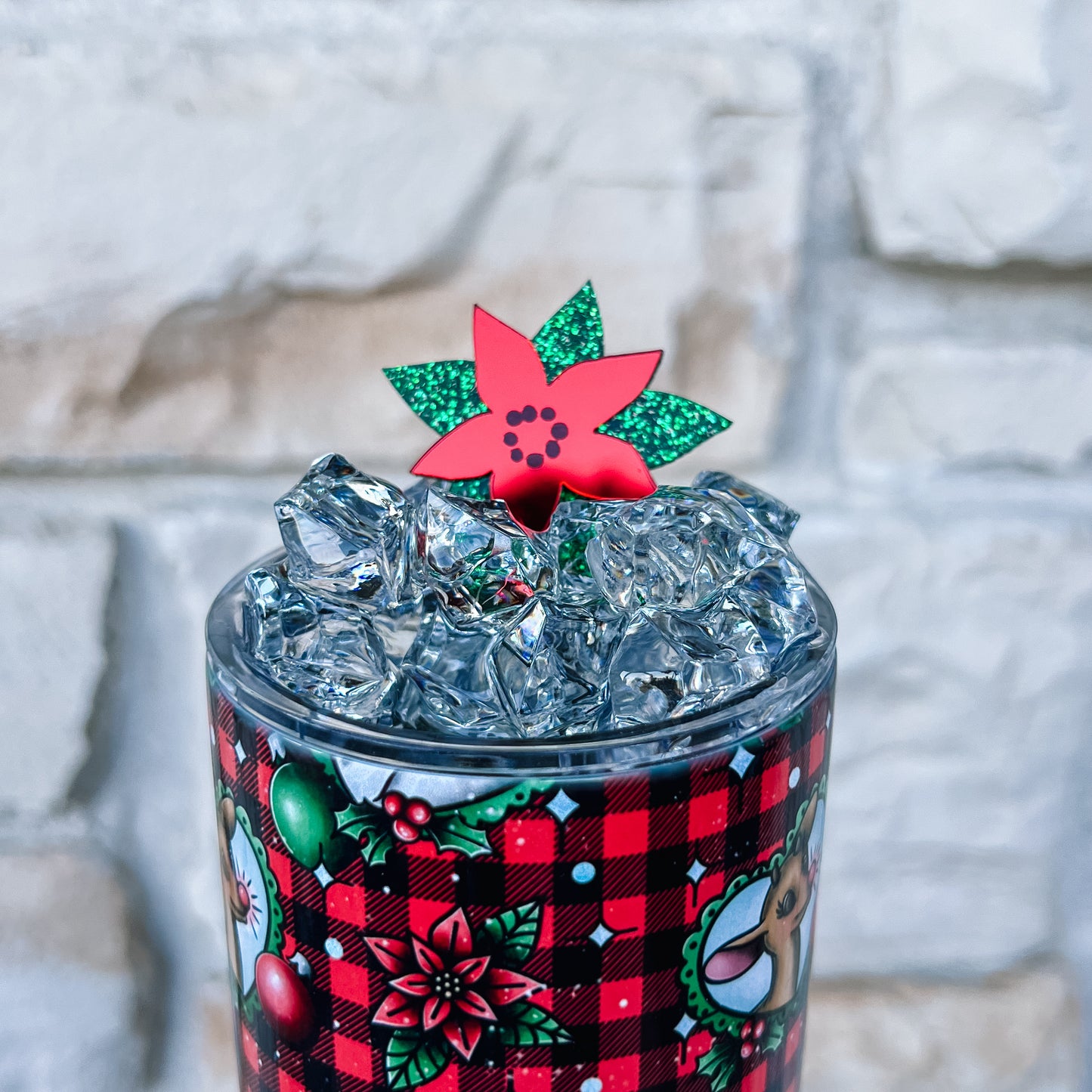 Buffalo Plaid Santa Tumbler