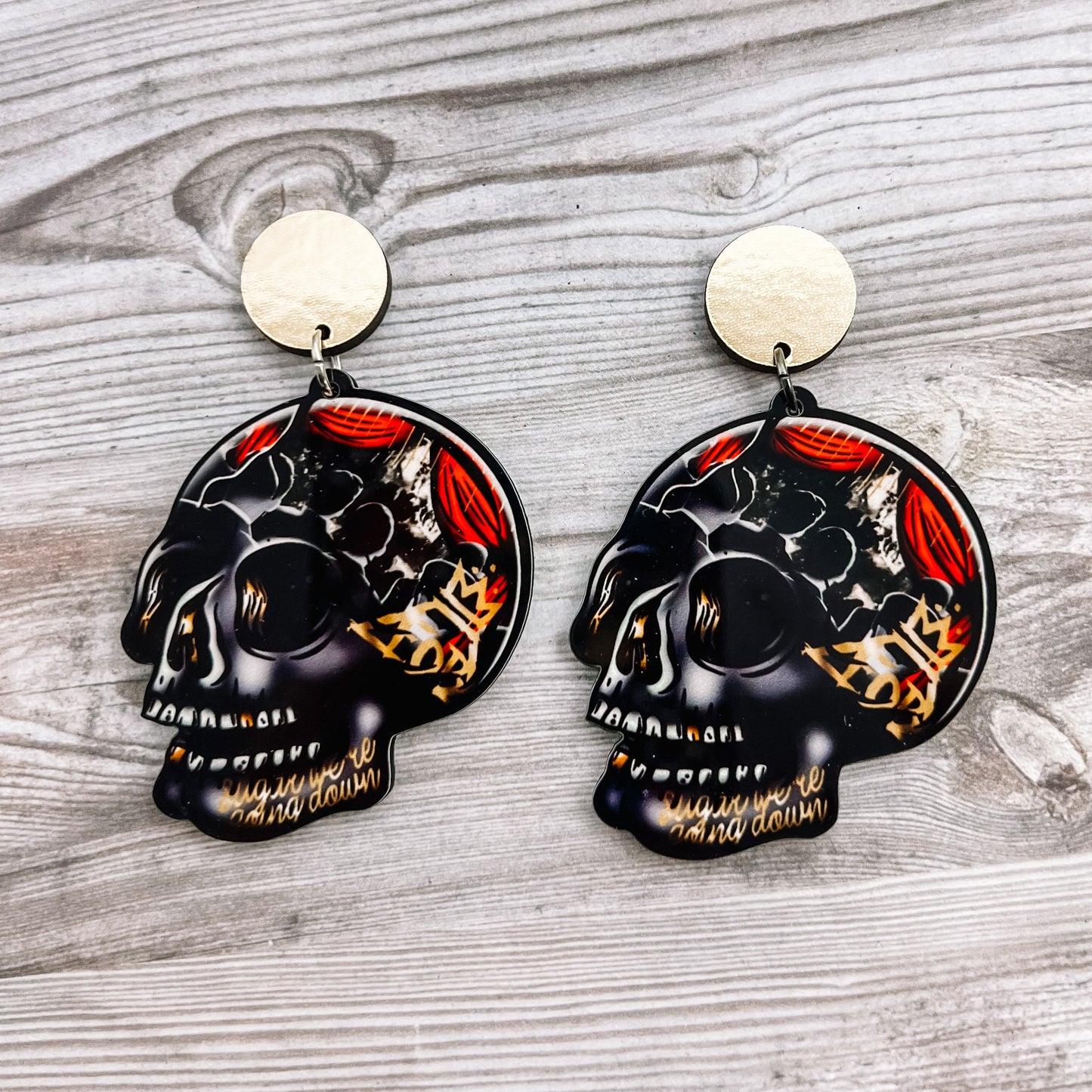 NEW CLEARANCE Fall Out Boy Skull Earrings