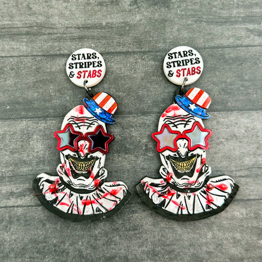 Patriotic Clown Dangles