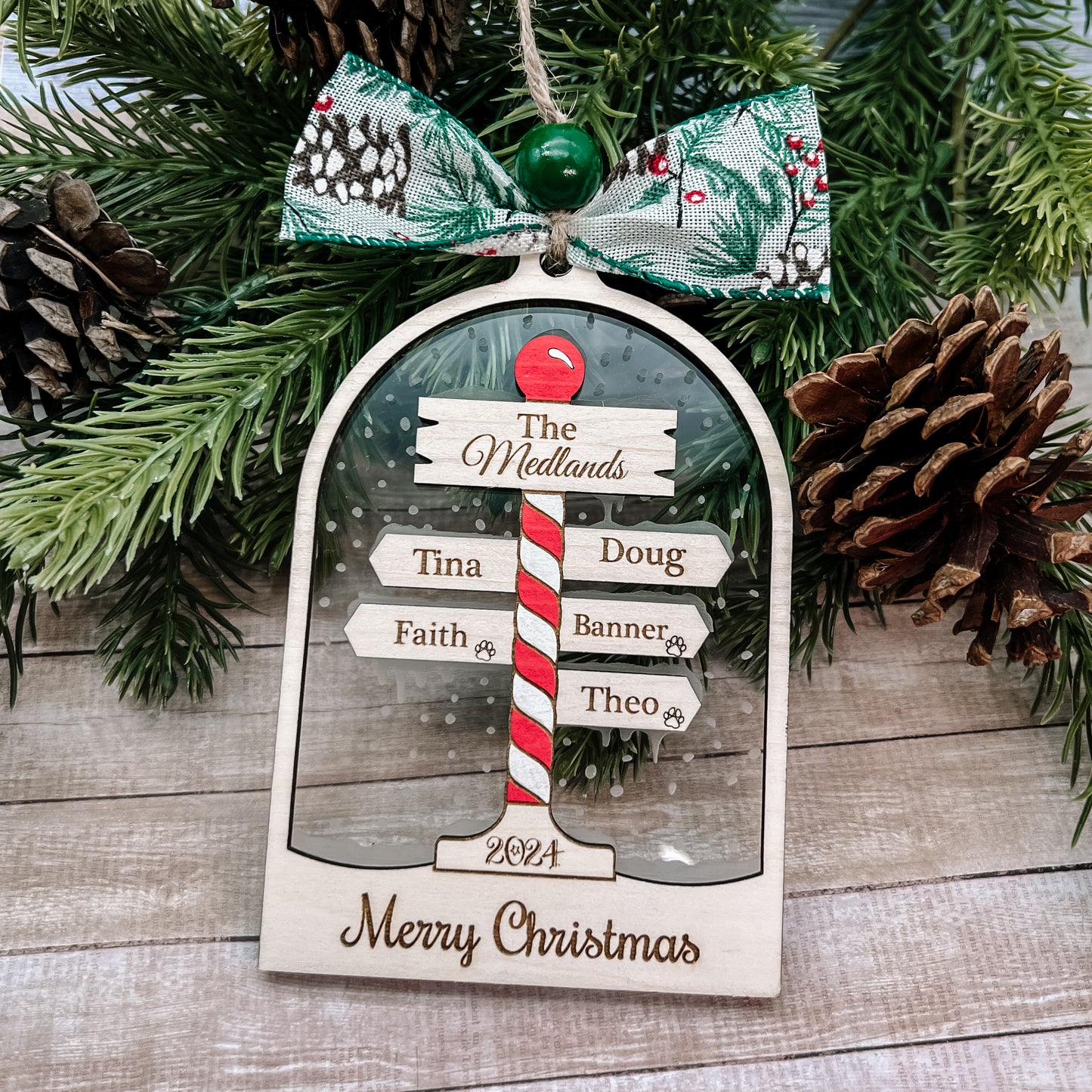 NEW! 2024 North Pole Personalized Family Christmas Ornament