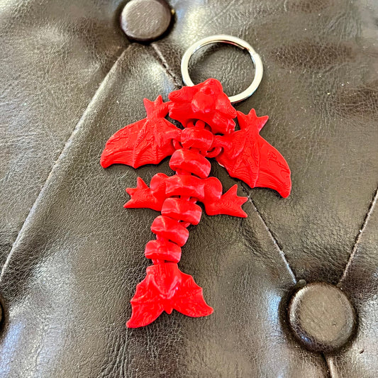 DEC CLEARANCE 3D Printed Red Dragon Keychain