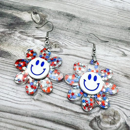 Patriotic Smiley Dangles