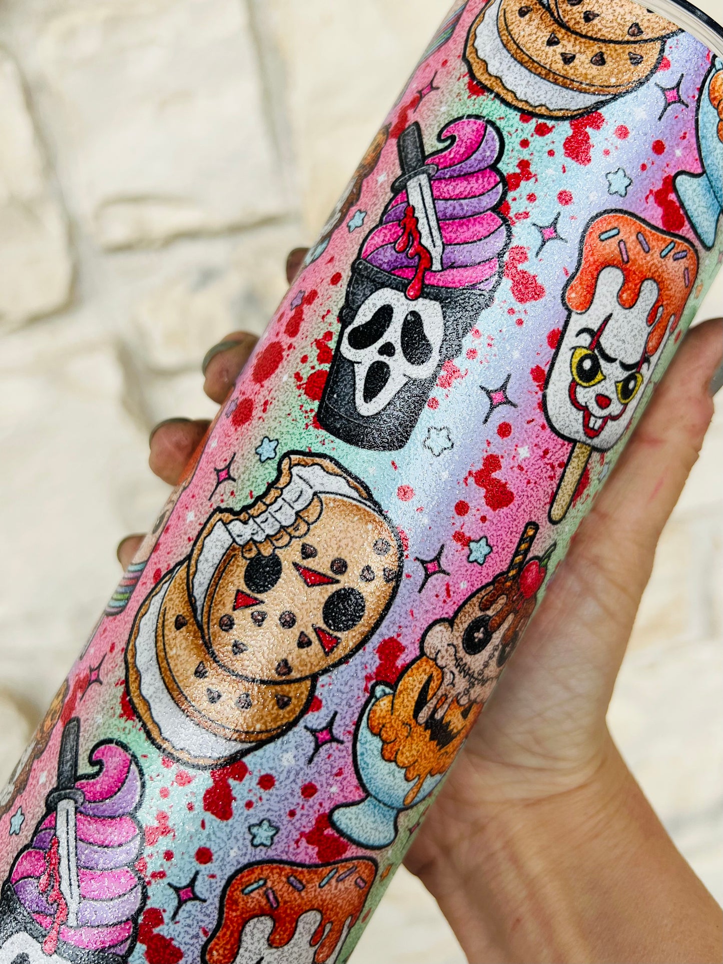 Horror Popsicle Glitter Tumbler