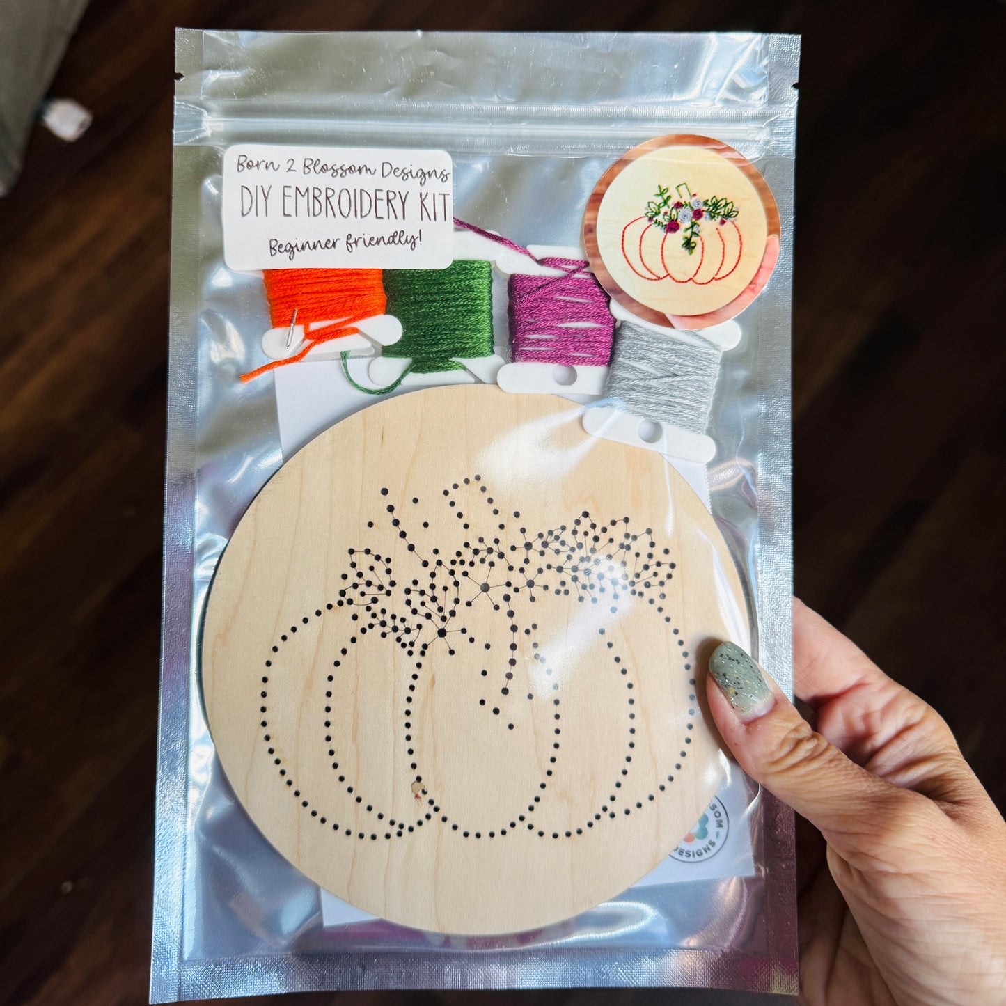 Floral Pumpkin DIY Embroidery Kit