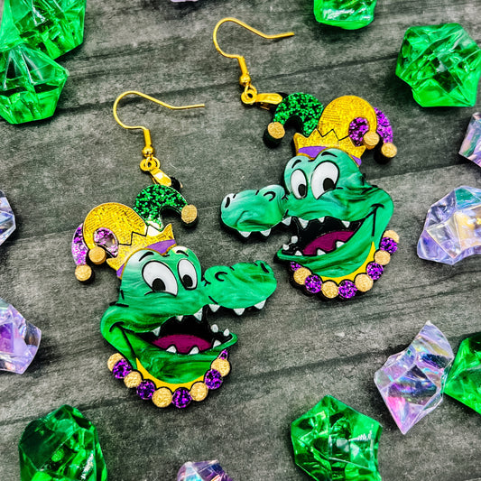 Mardi Gras Gator Dangles