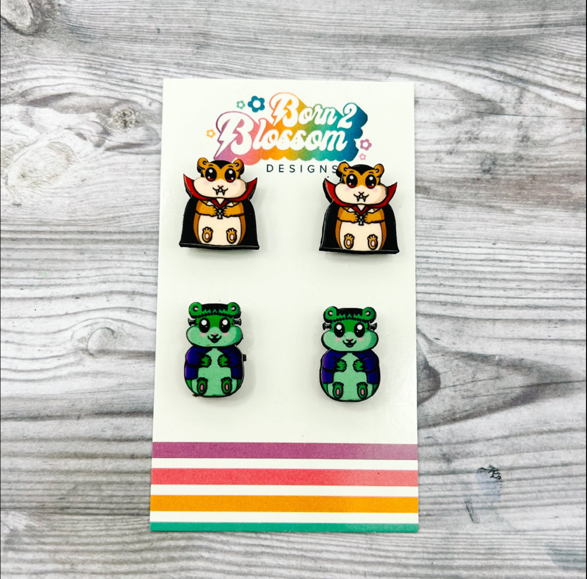 NOV CLEARANCE Halloween Hamster Stud Earring Set