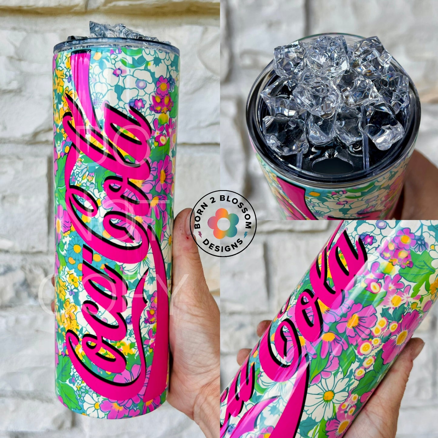 Floral Coke Tumbler