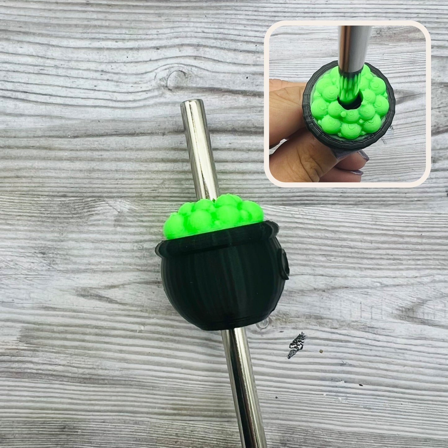 3D Printed Cauldron Straw Topper