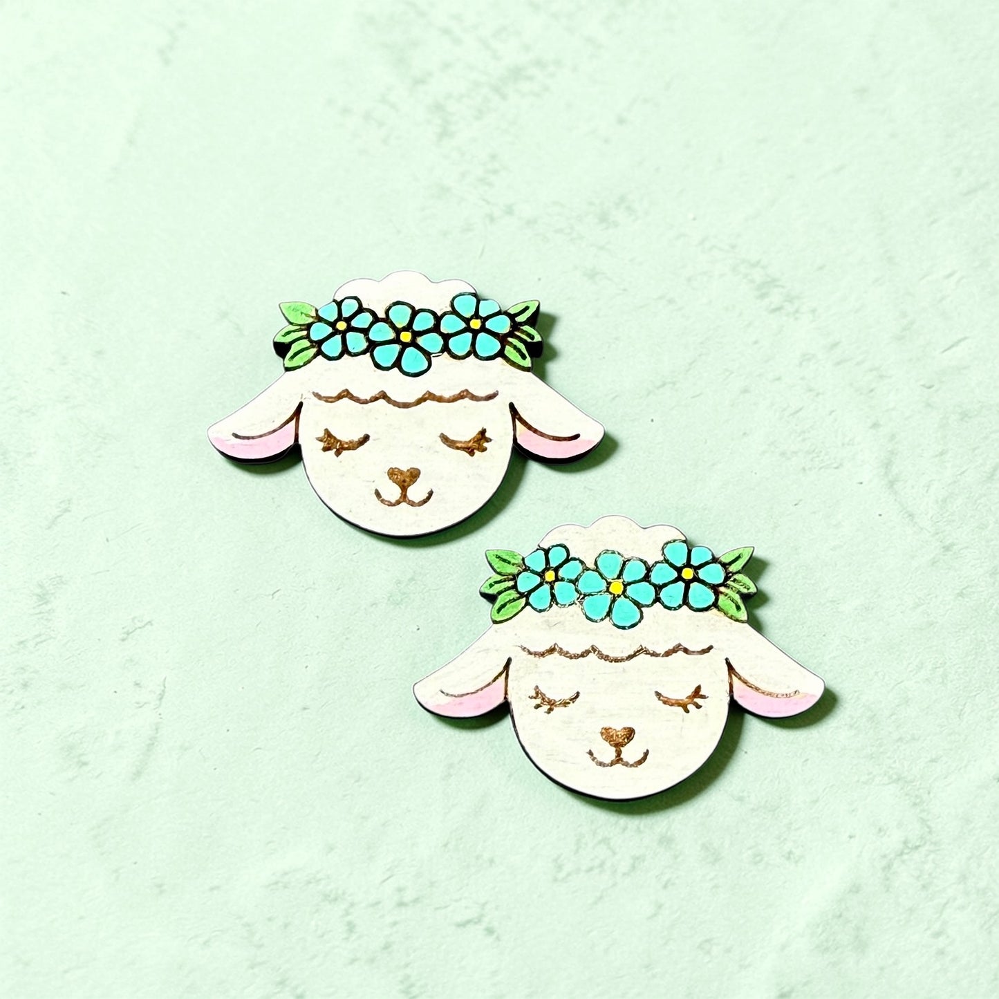 Floral Lamb Stud Earrings