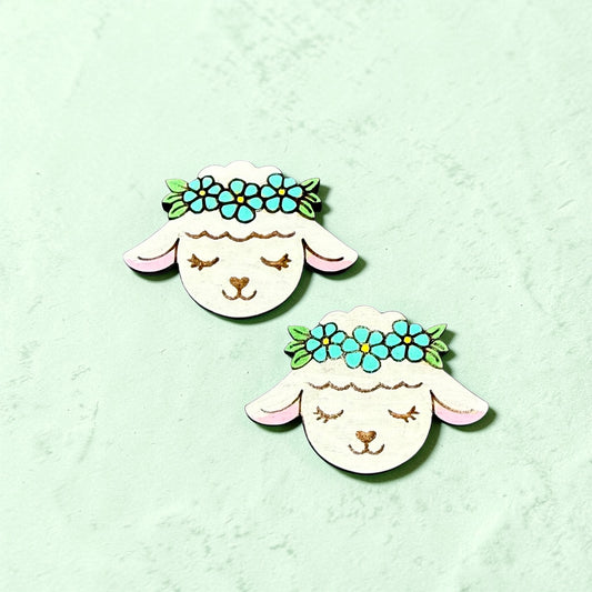 Floral Lamb Stud Earrings