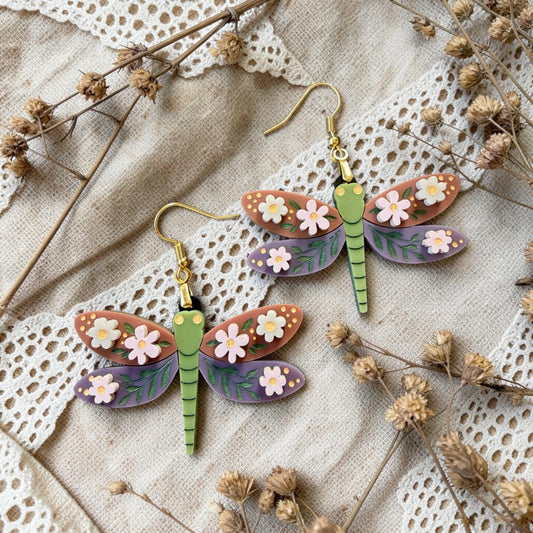 Floral Dragonfly Dangle