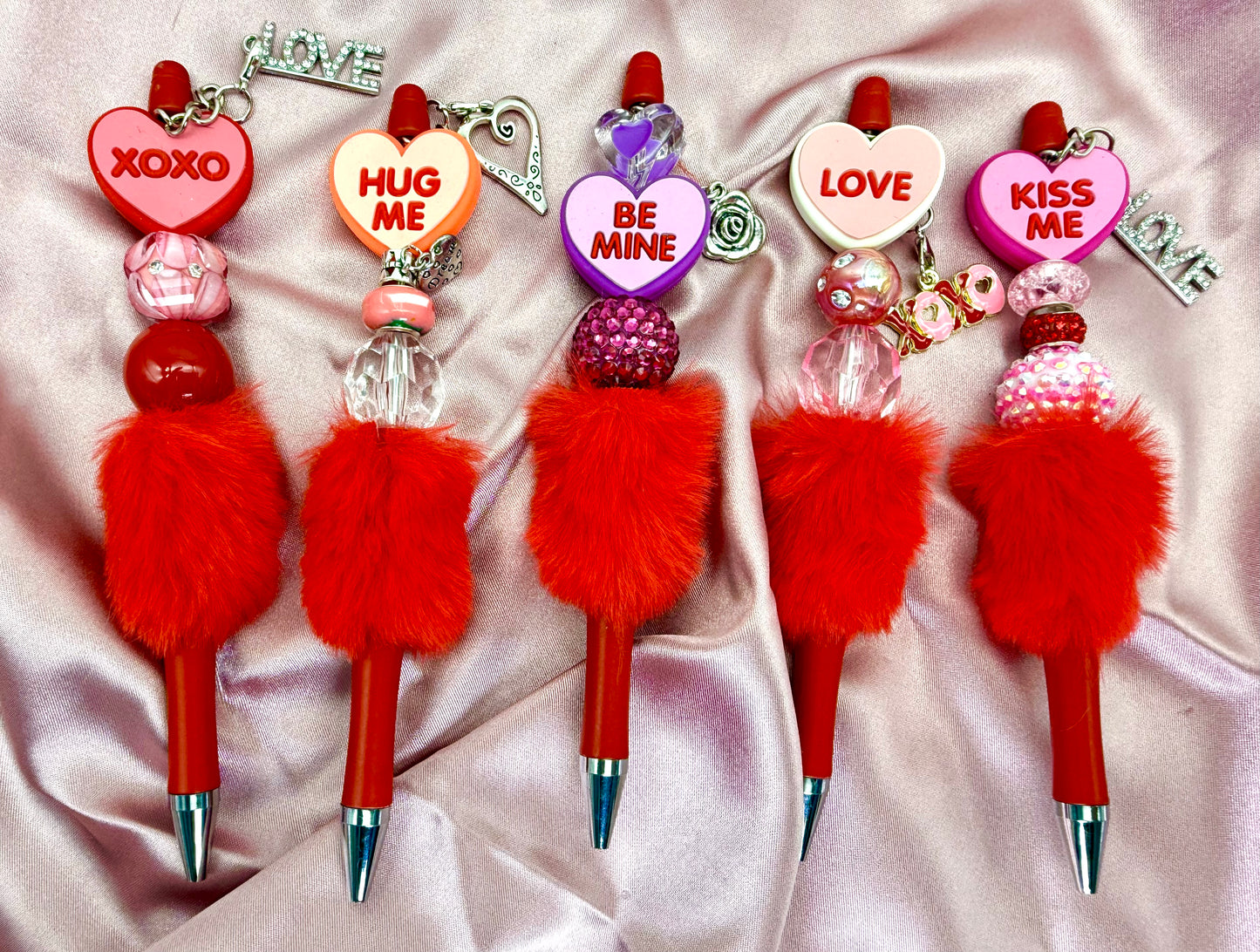 Furry Valentines Conversation Beaded Pens