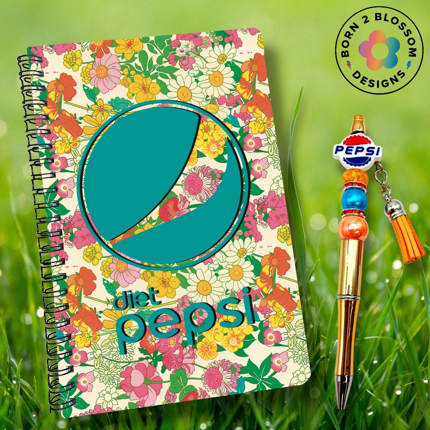 Floral Soda Notebook & Pen Set (7 Designs Available!)