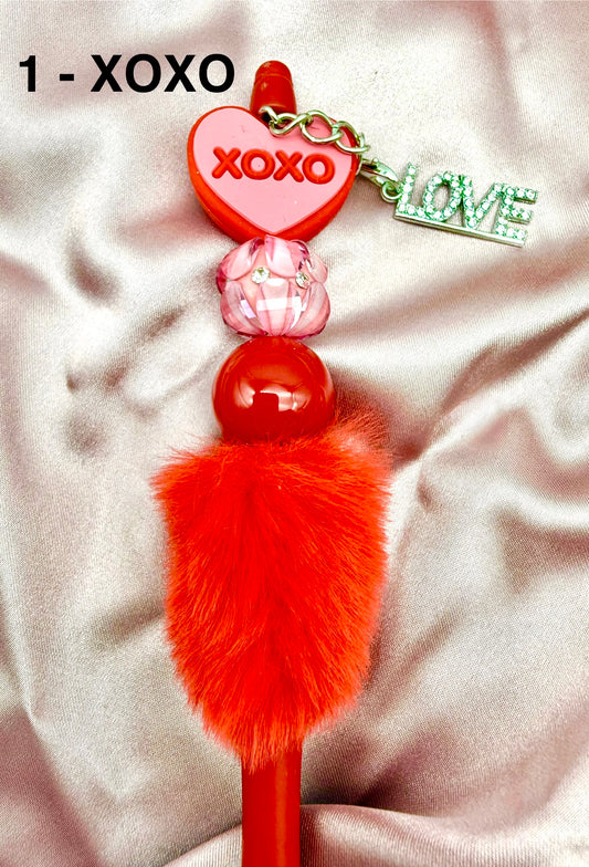 Furry Valentines Conversation Beaded Pens