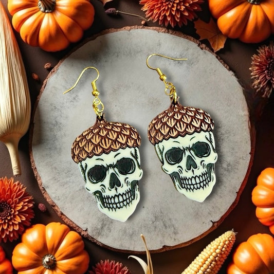 Acorn Skull Dangles
