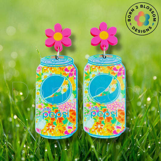 Floral Diet Pepsi Dangles
