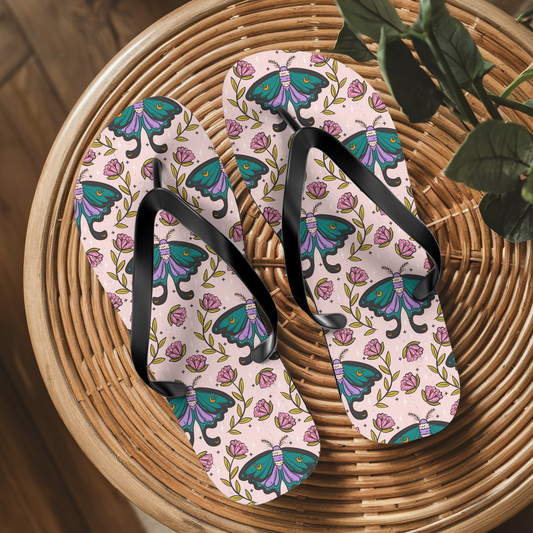 Moon Moth Flip Flops