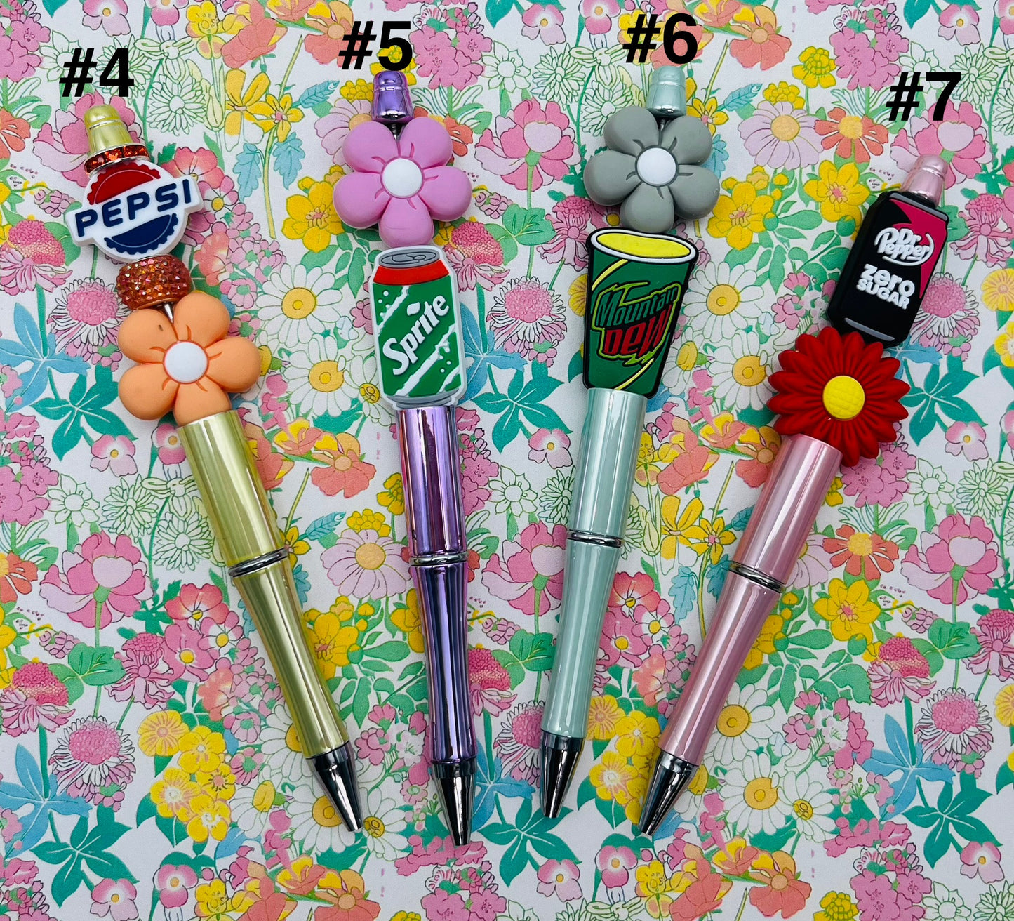 Floral Soda Pens