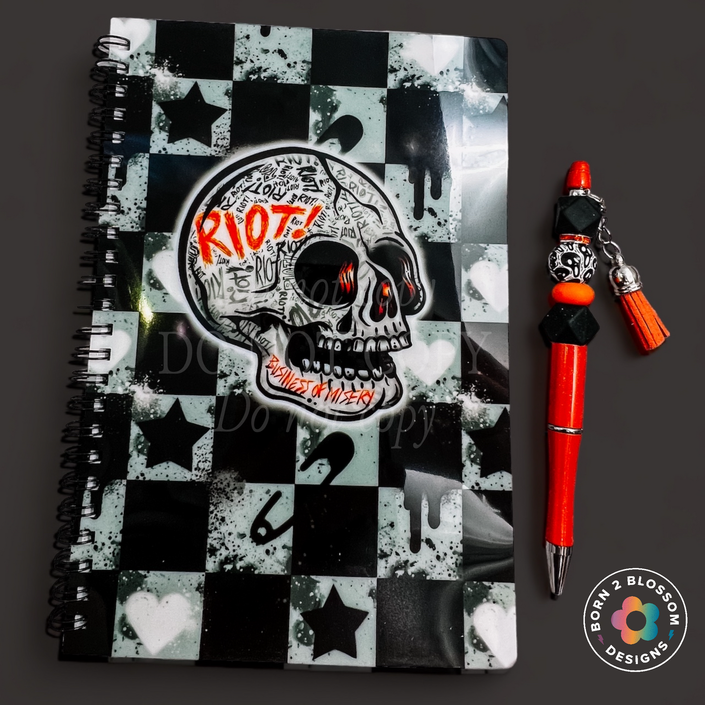 Emo Skull Notebook & Pen (6 Different Bands)