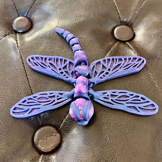 DEC CLEARANCE 3D Printed Dark Purple Dragon Fly